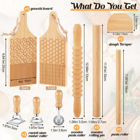 Tioncy wooden pasta cutter for clean, even pasta edges