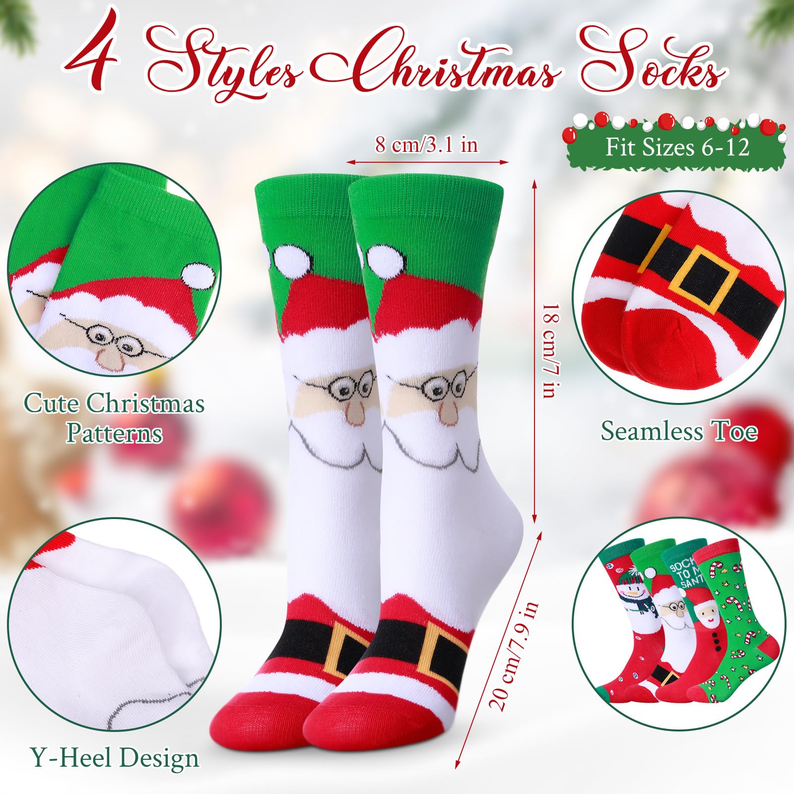 Tioncy Christmas socks bring soft comfort and bright color to outfits