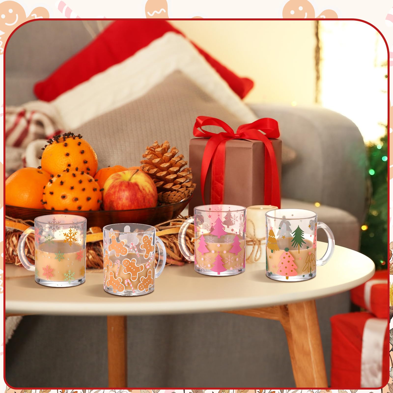 Tioncy clear durable glass mug for hot tea, iced coffee, or cocoa