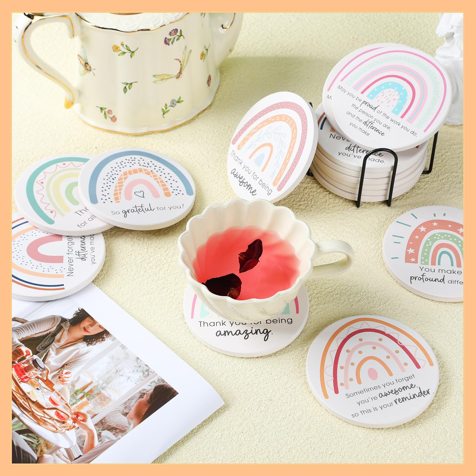 Tioncy gift pack of coasters for teachers and employees