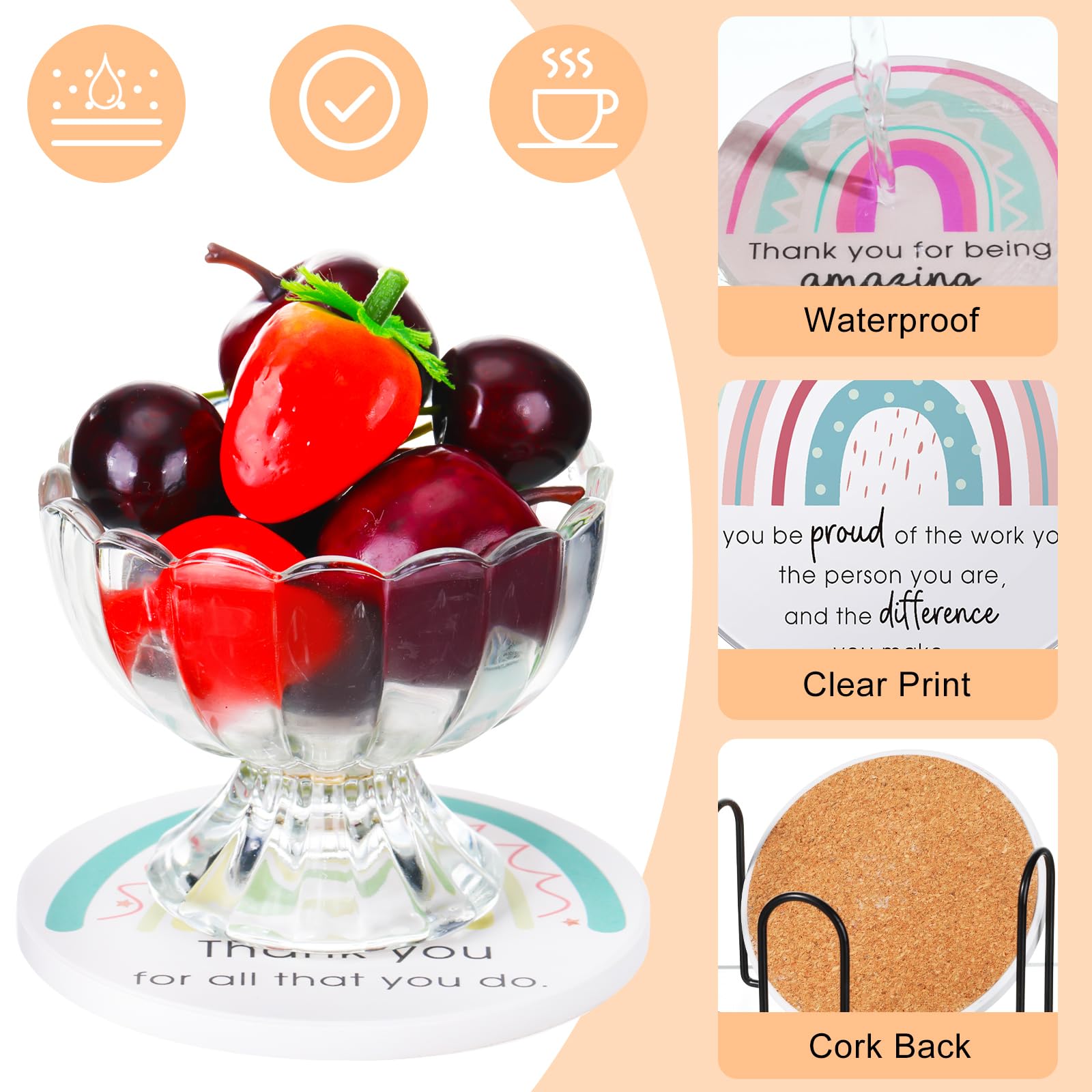 Tioncy coaster with warm quotes for home or office gifting
