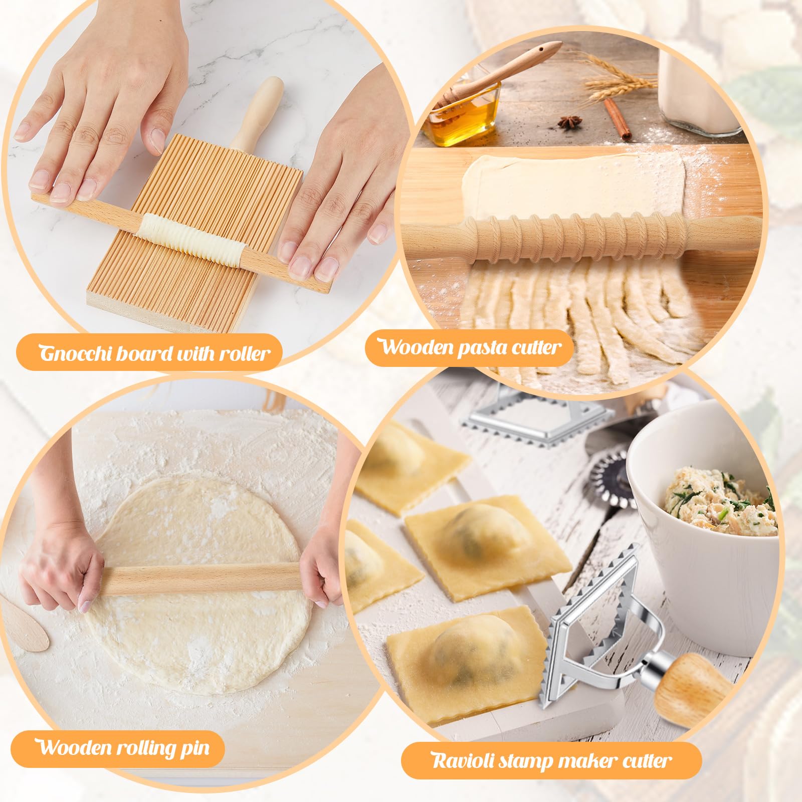 Tioncy gnocchi board with textured surface for even grooves.
