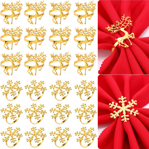 Tioncy gold deer napkin ring close-up showing durable alloy construction