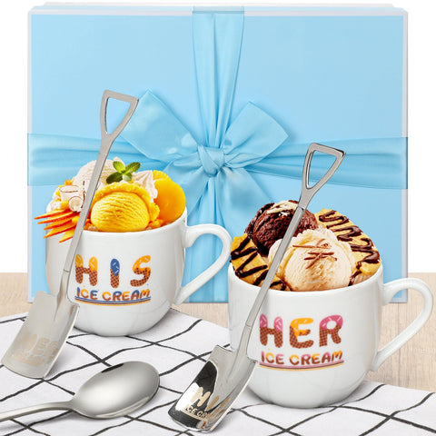 Tioncy His and Hers ice cream bowls for shared desserts