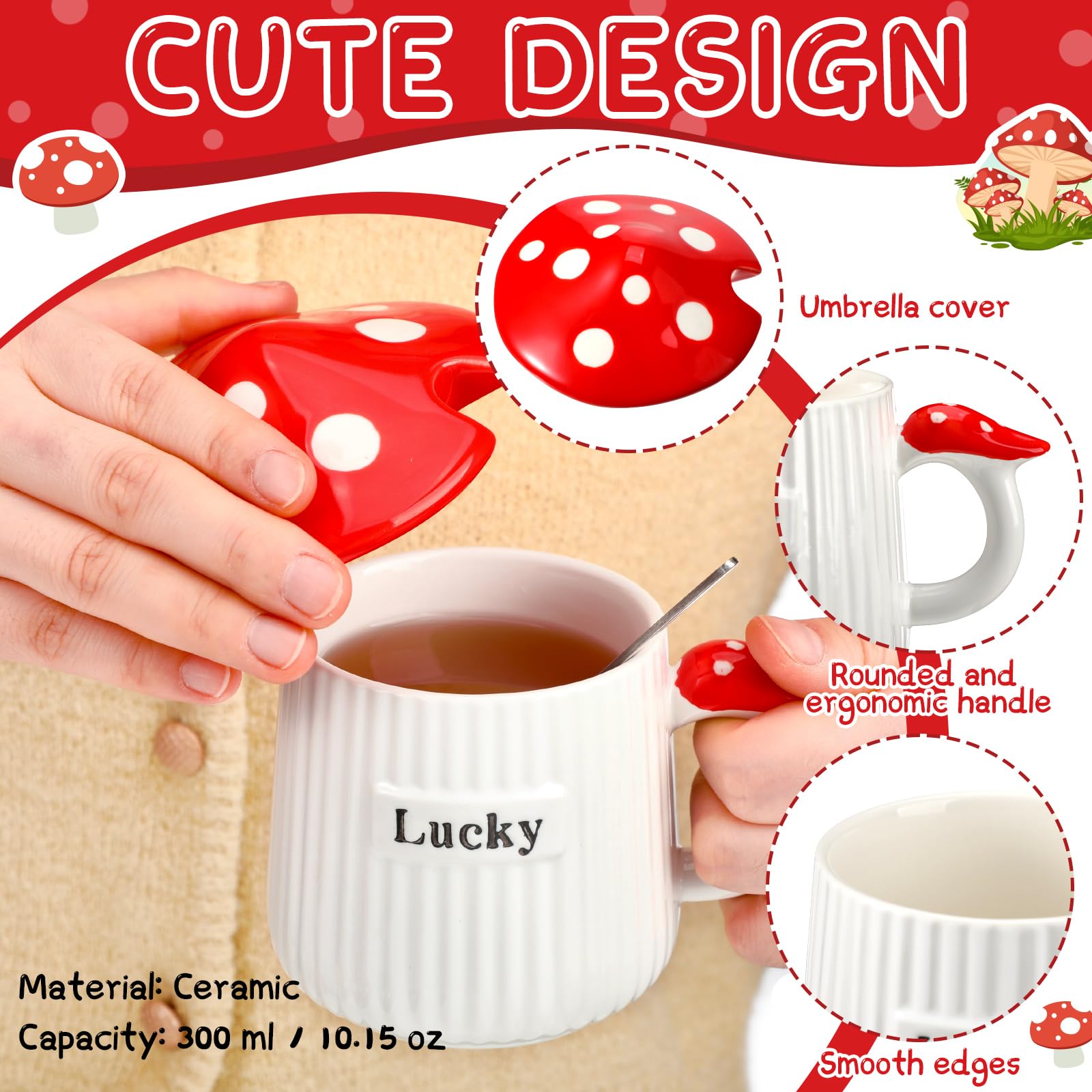 Tioncy mushroom cosmetic bag adds cute storage and style