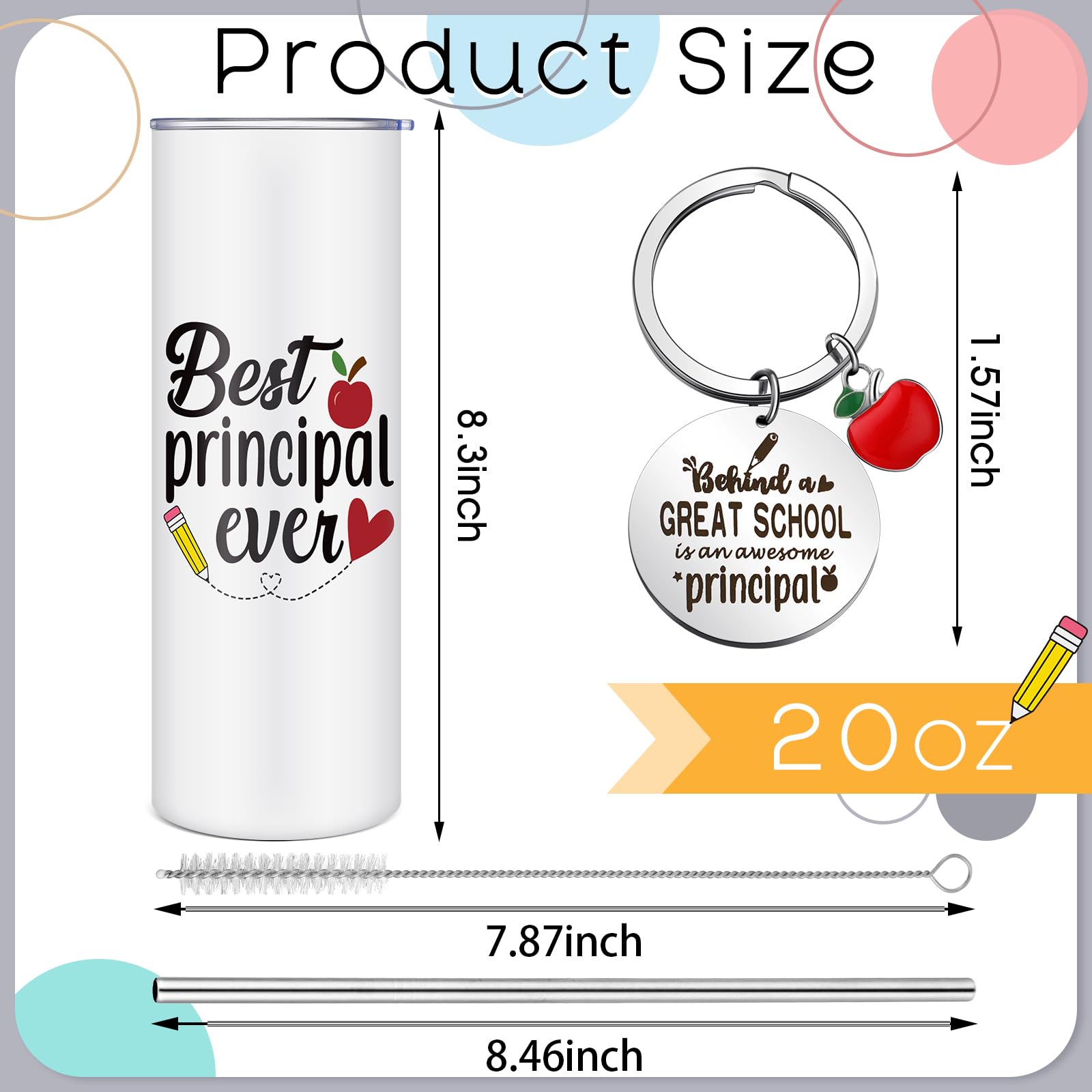 Tioncy principal day gift keychain complements the tumbler for a complete set.