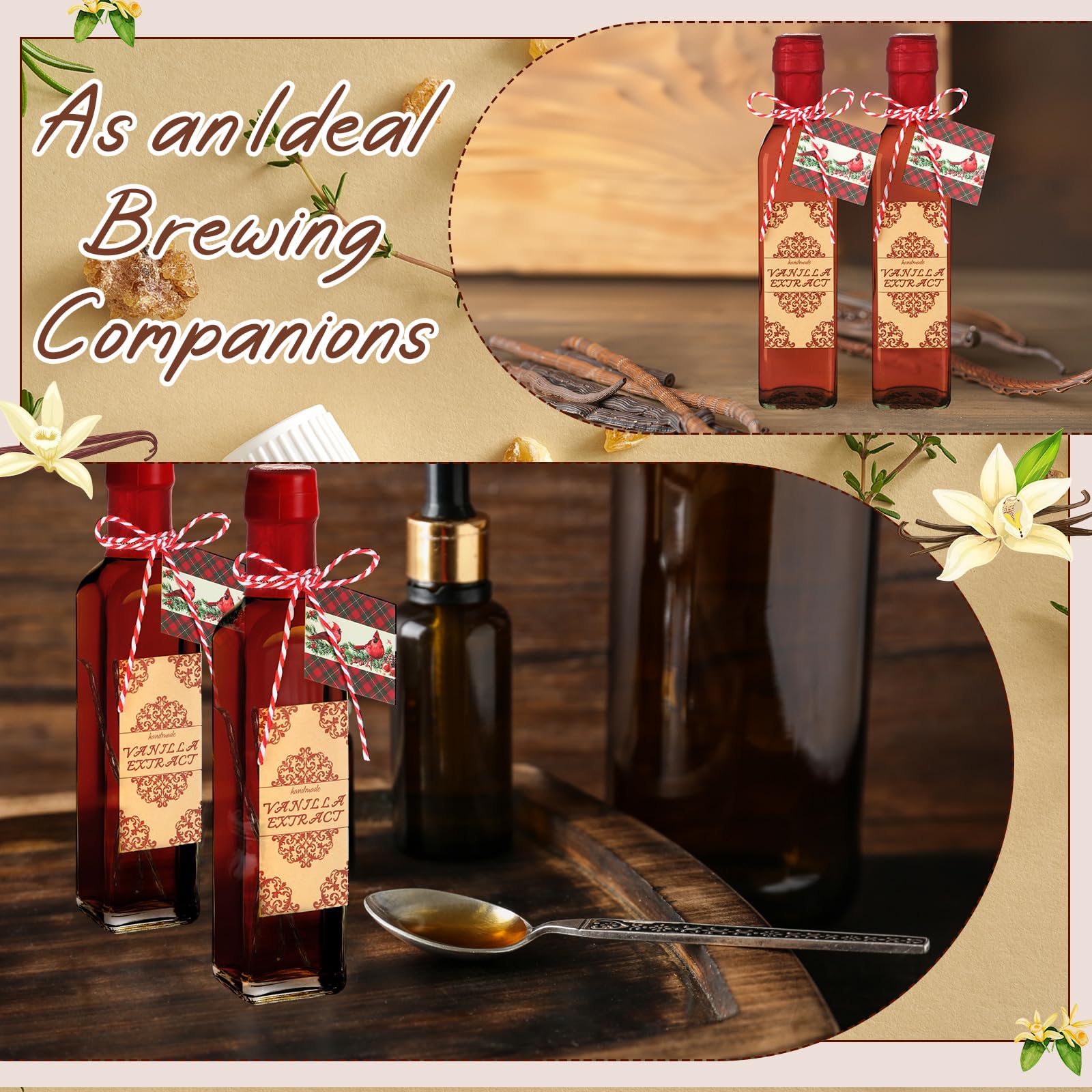 Tioncy vanilla bottle cotton rope enables elegant gift wrapping.