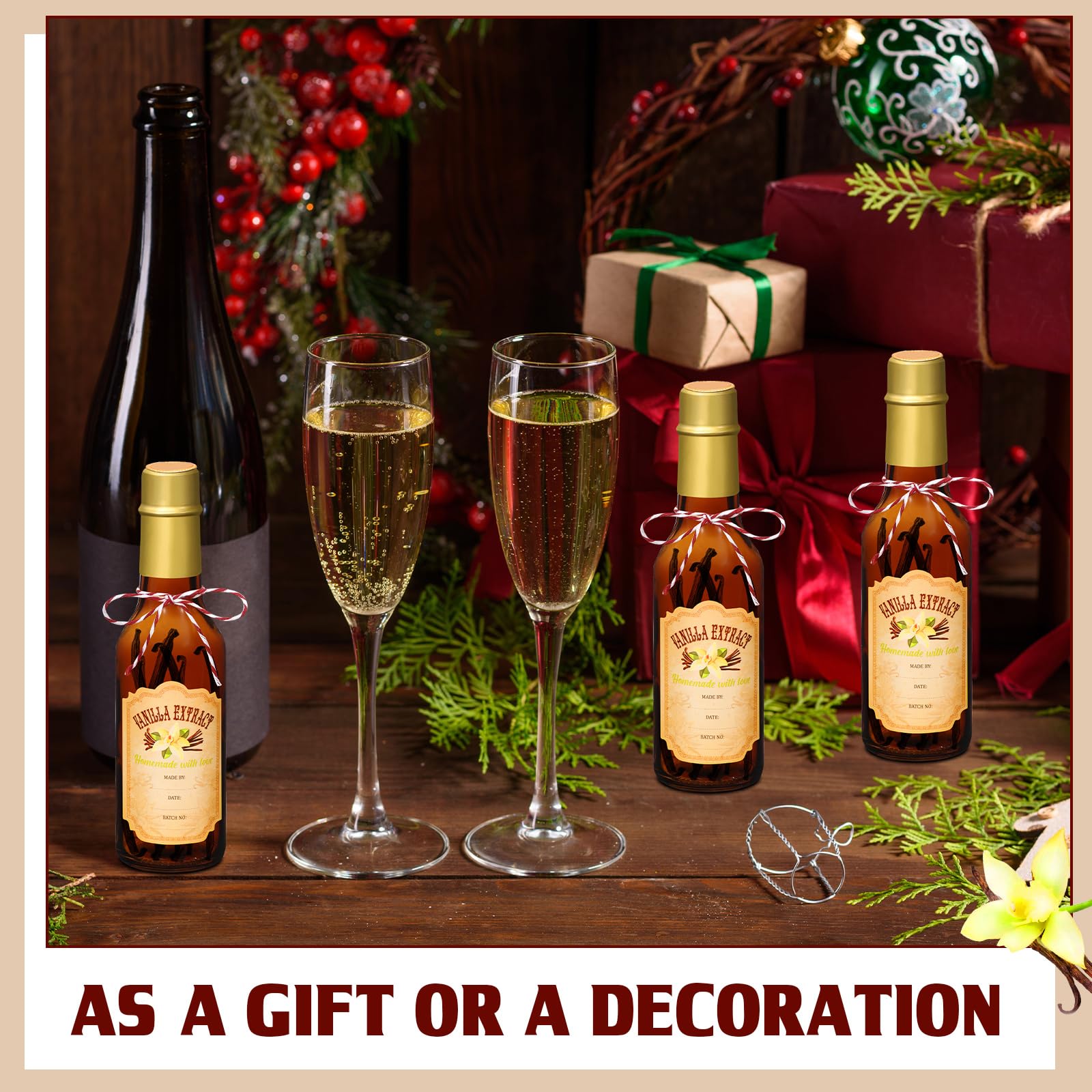 Tioncy vanilla essence sticker label for clear labeling and gifting.