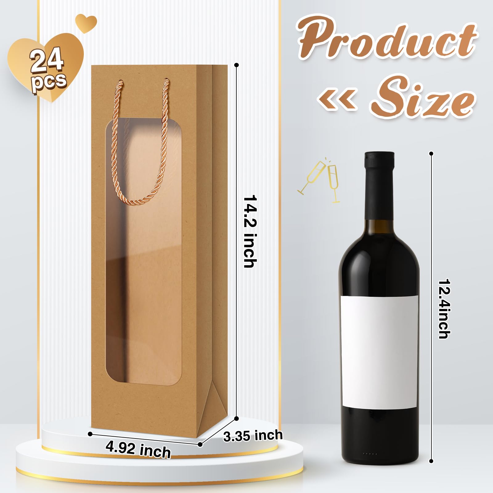 Tioncy wine bag with clear window showcases the bottle
