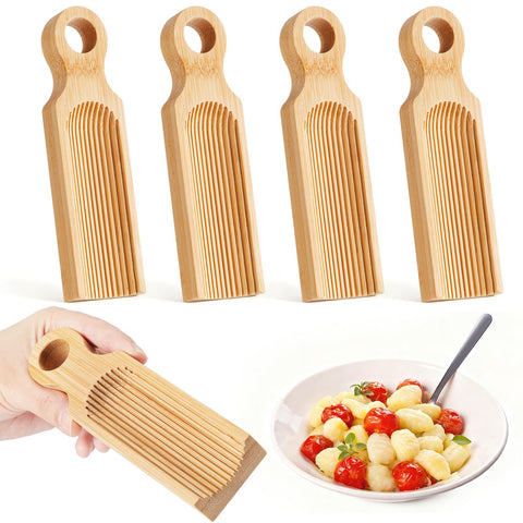 Tioncy wooden curved gnocchi board—ergonomic grip for easy homemade pasta prep.