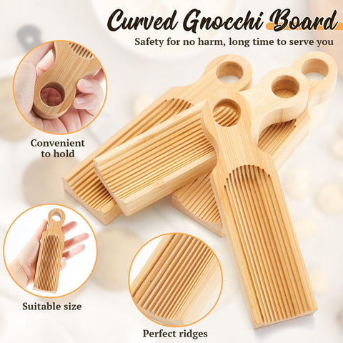 Tioncy curved gnocchi boards—durable beech wood designed for long-lasting use.