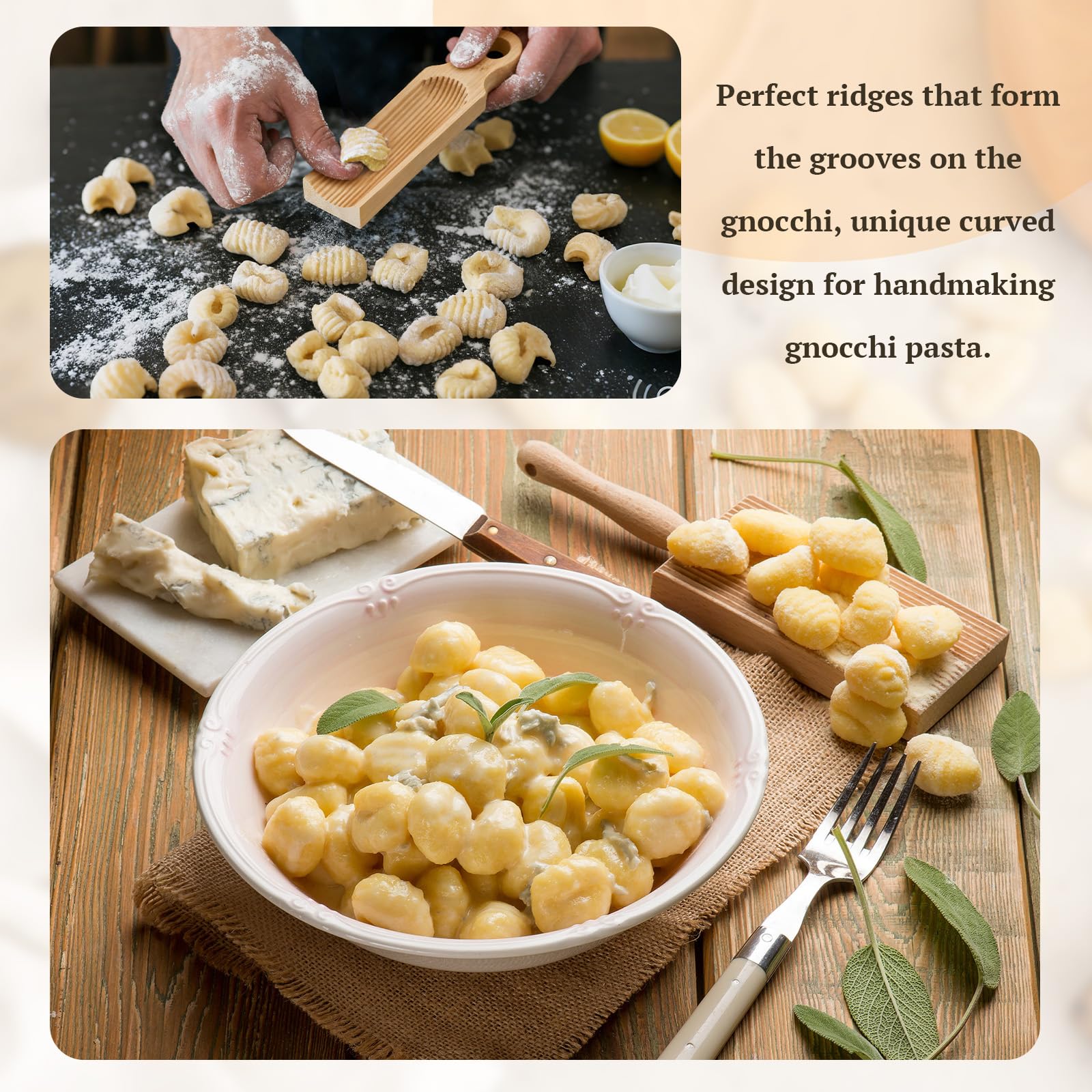 Tioncy gnocchi board set—compact design makes kitchen storage simple.