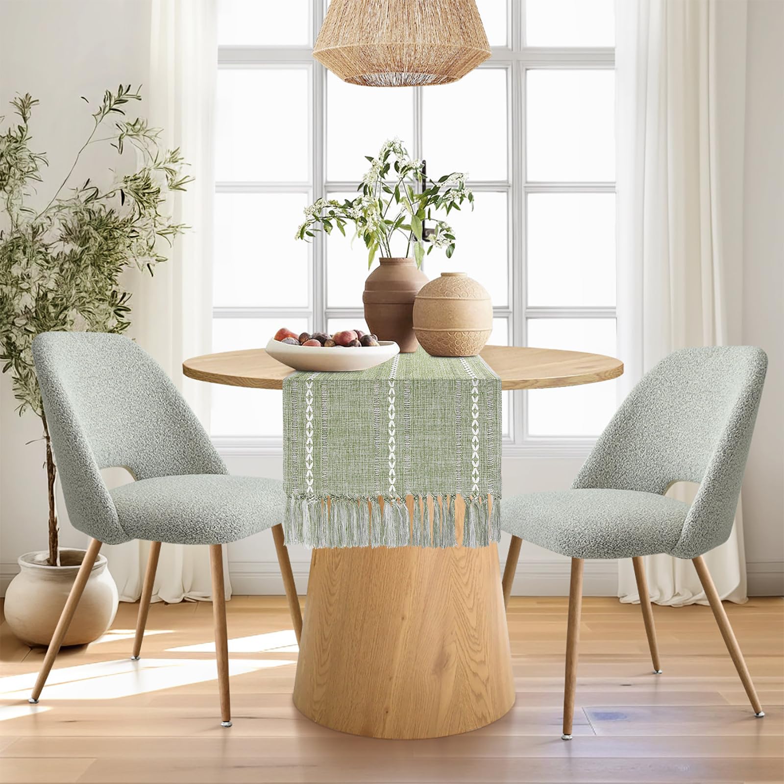 tiosggd entryway table runner welcomes guests with green accents