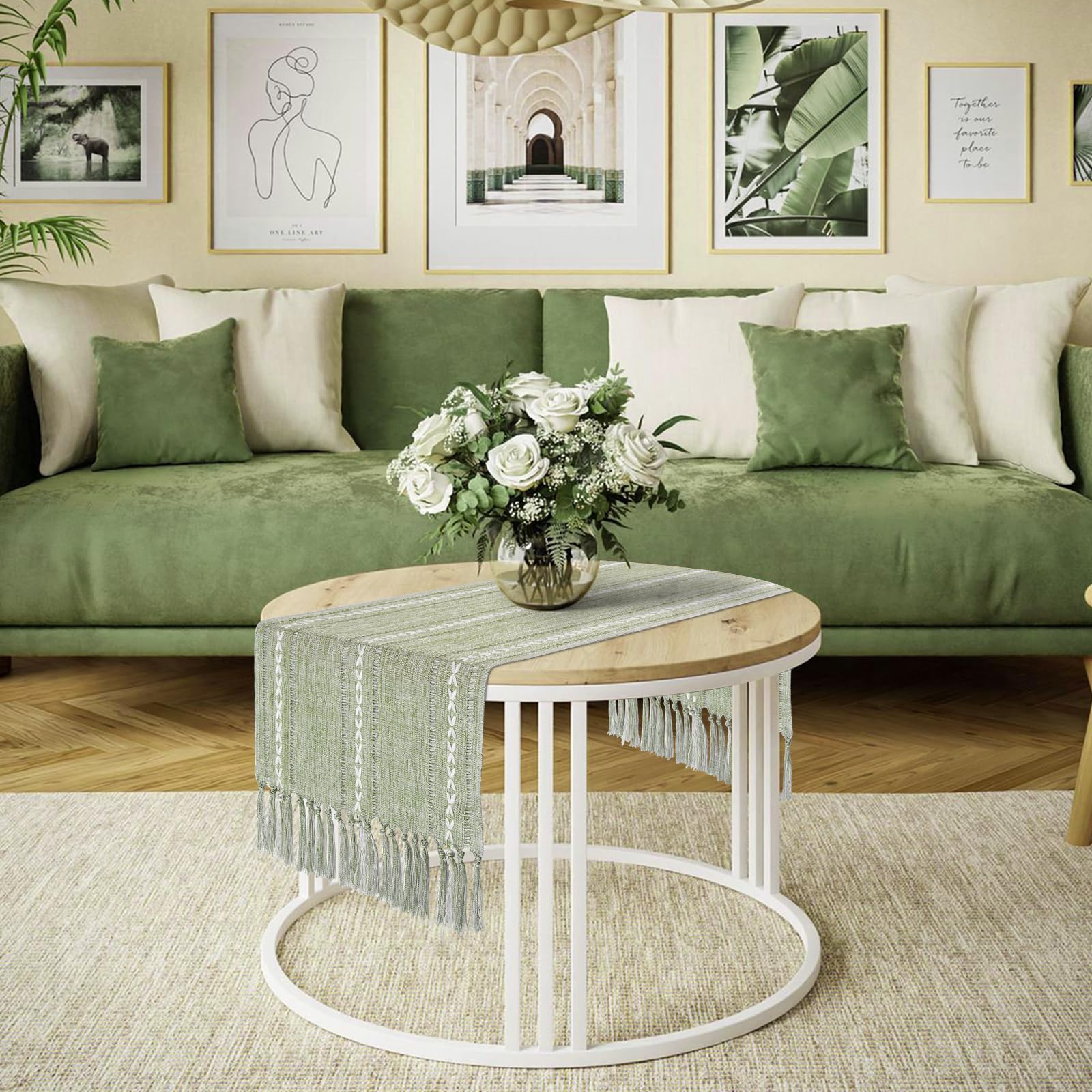 tiosggd small table cloth on dresser protects surfaces while adding texture