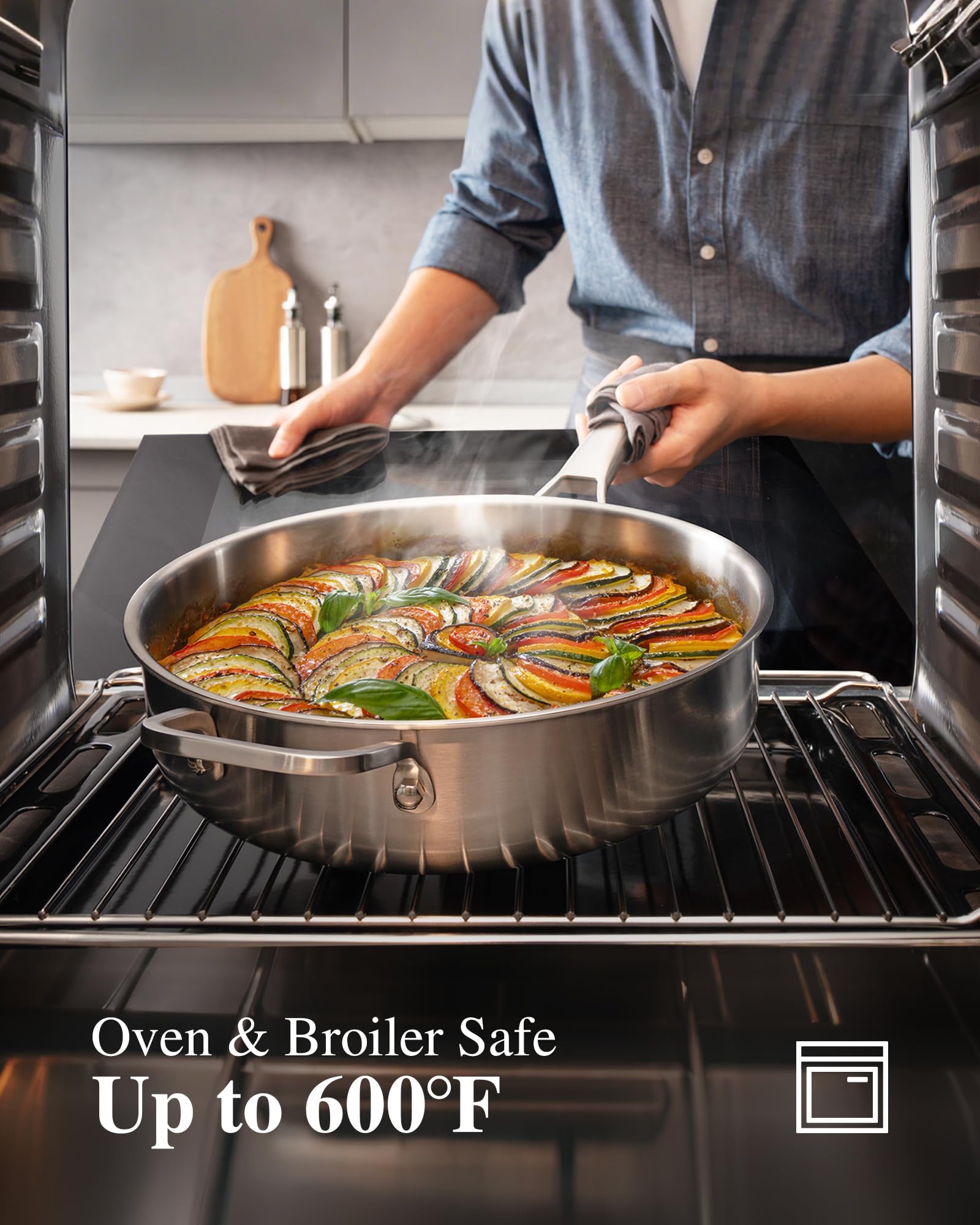 Tir-Ply 3-6qt saute pan with lid perfect for sautéing and braising