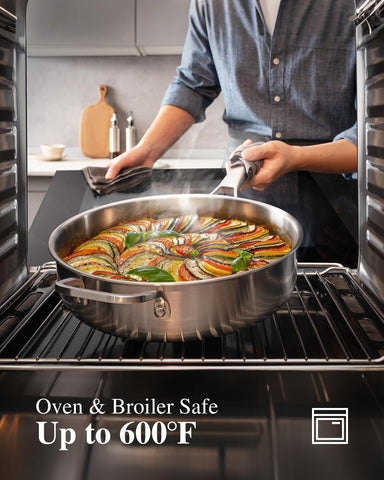 Tir-Ply 3-6qt saute pan with lid perfect for sautéing and braising
