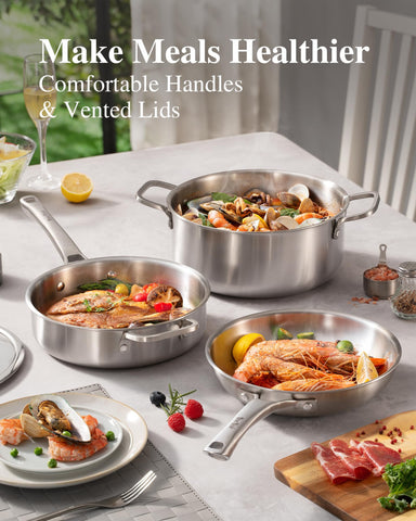 Tir-Ply 6-1qt casserole pot with lid ideal for family meals
