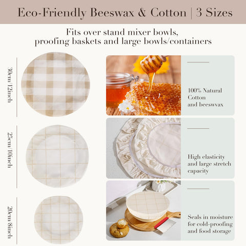Tirphy beeswax bowl cover on a 10-inch bowl, eco-friendly alternative