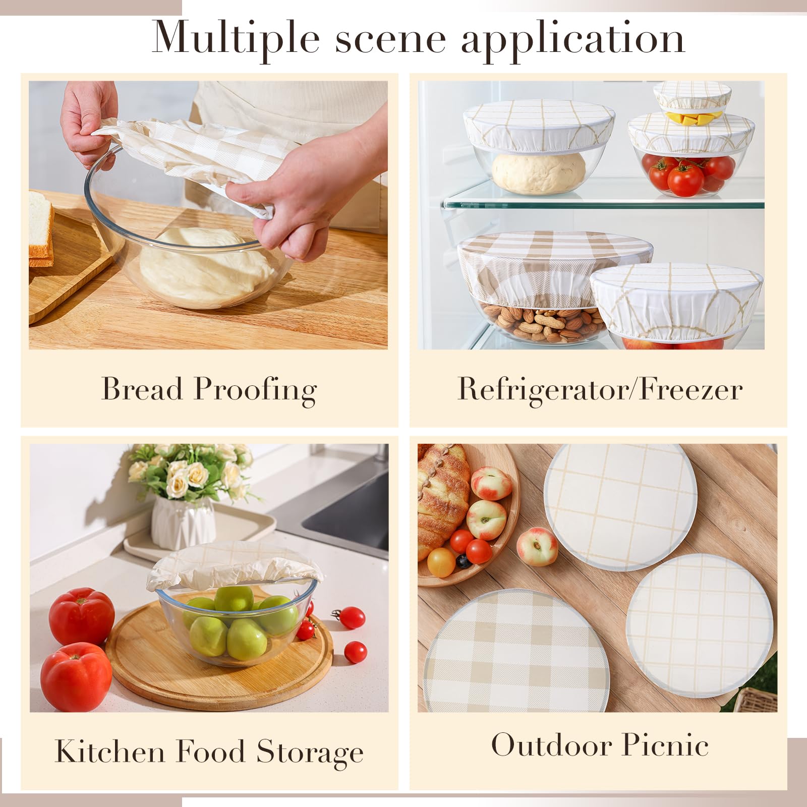 Tirphy beeswax bowl cover 12-inch for starter jars and large bowls, secure fit.
