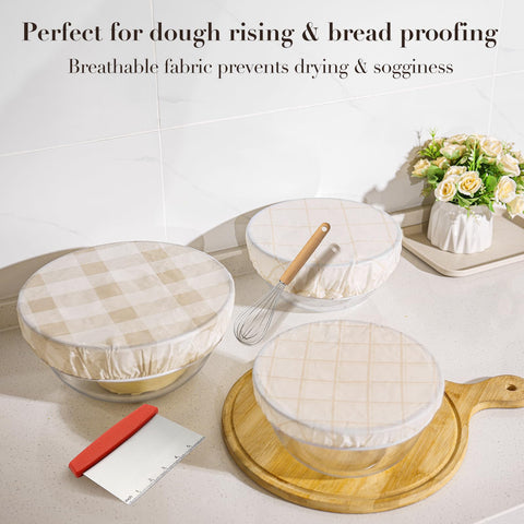 Tirphy beeswax bowl cover on a 12-inch bowl, moisture-regulating for proofing