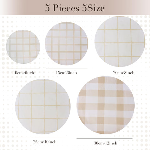 Tirphy beeswax bowl cover 6-inch for mid-size bowls, breathable and reusable.