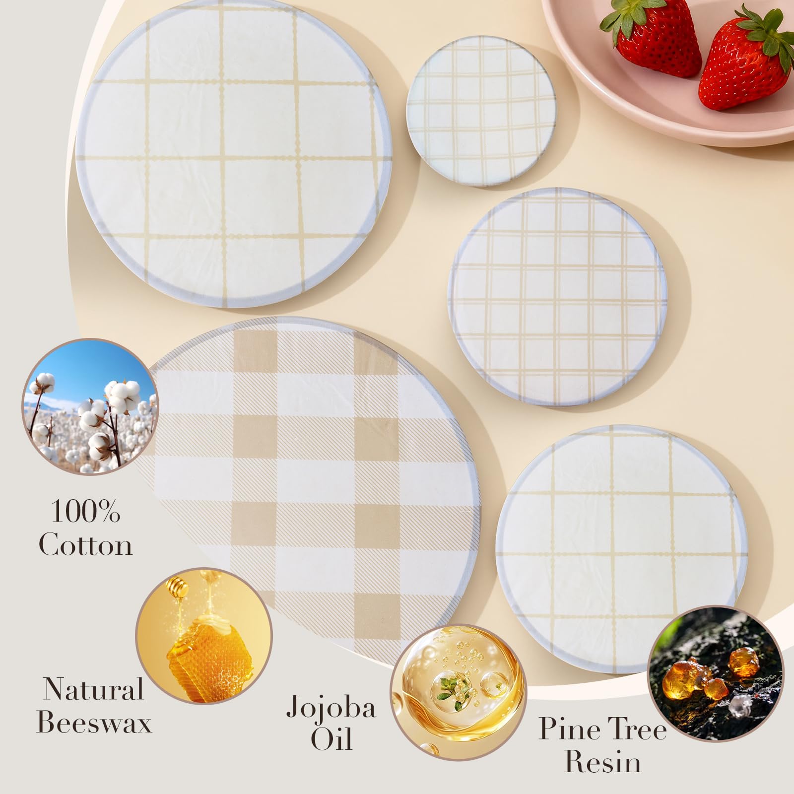 Tirphy elastic-edge bowl cover demonstrates flexible fit across sizes.