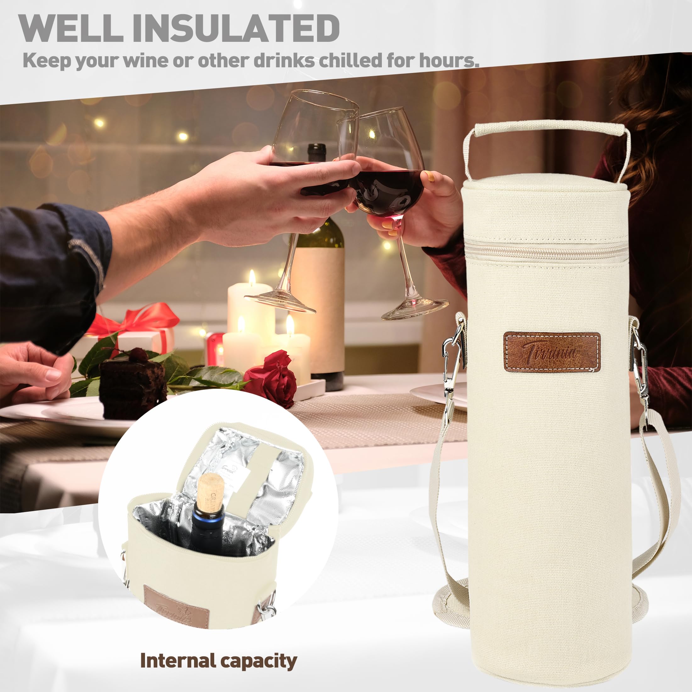 Tirrinia adjustable shoulder strap ensures comfortable carrying.