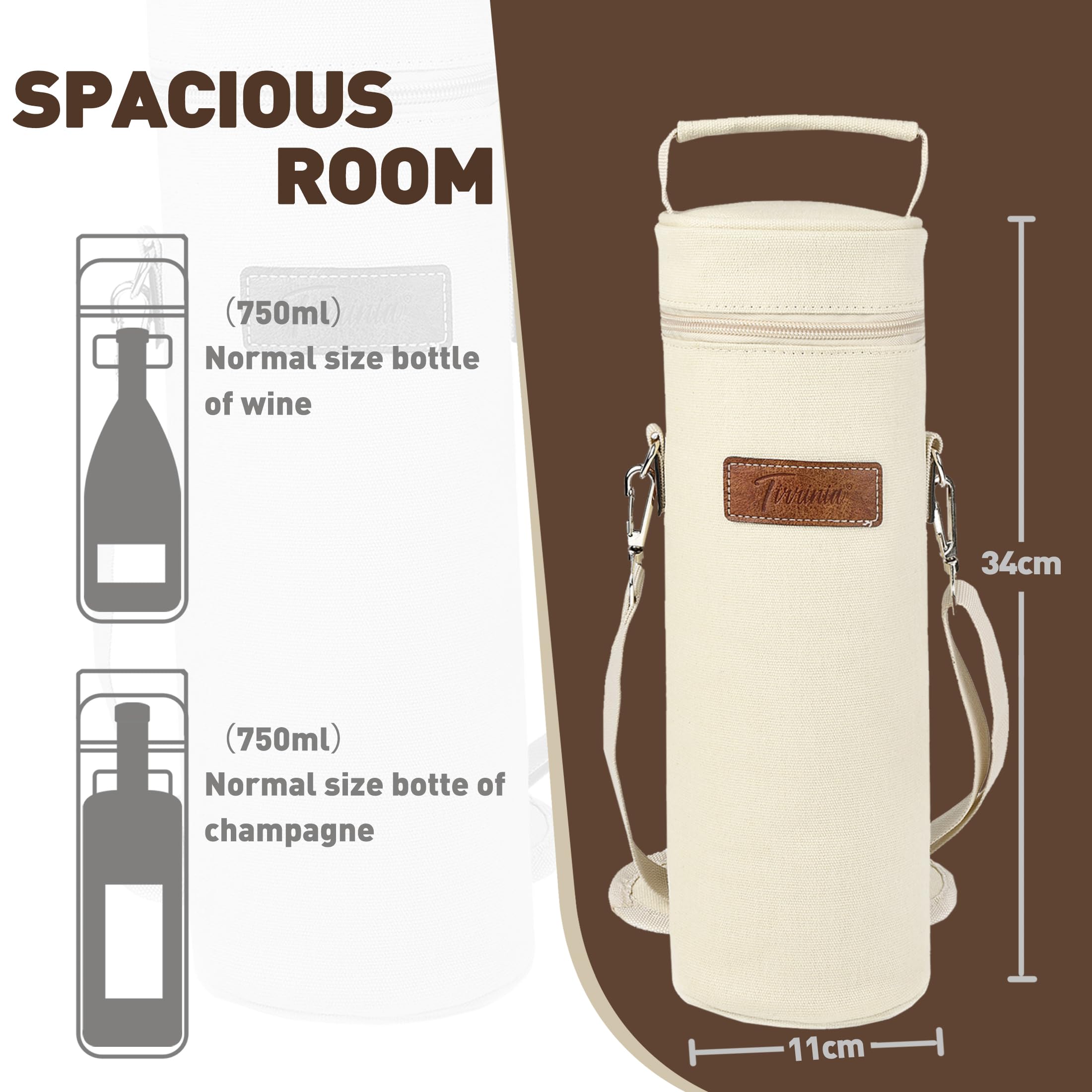 Tirrinia padded interior protects bottles during car trips.