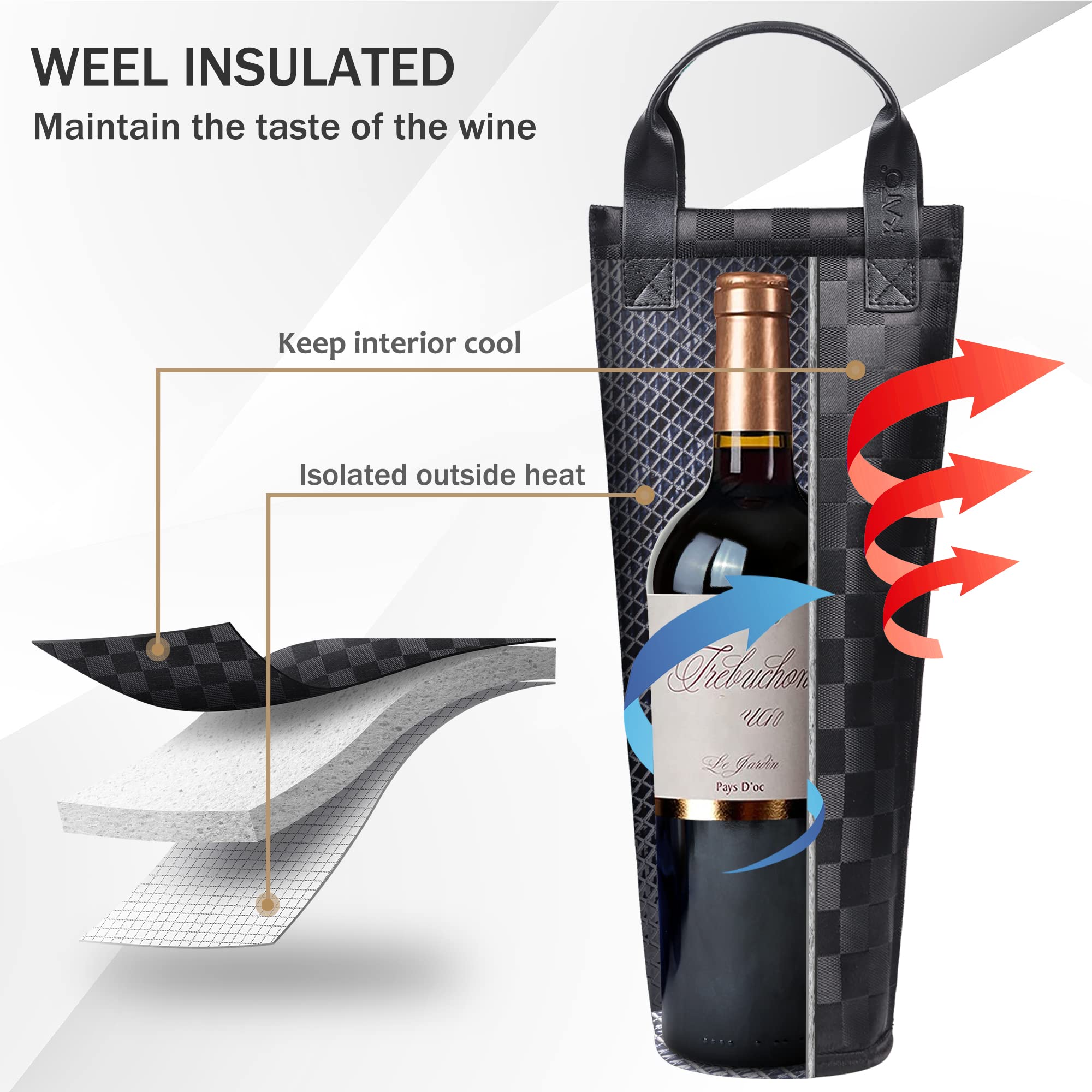 Tirrinia portable-wine-bottle-holder provides padded protection during transit.