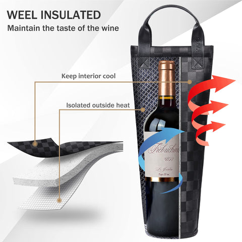 Tirrinia portable-wine-bottle-holder provides padded protection during transit.