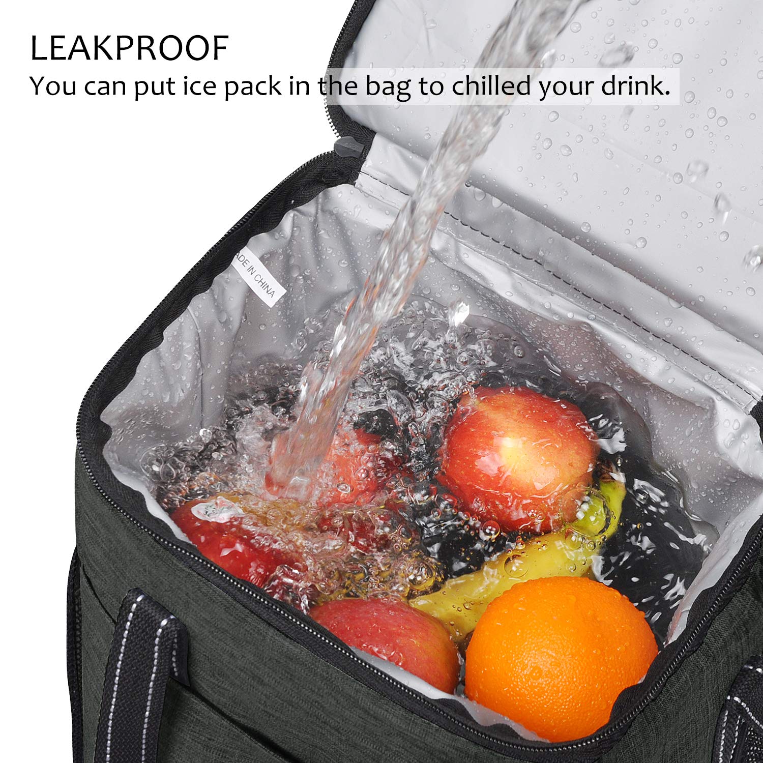 Tirrinia wine carrier interior shows removable divider protecting bottles.