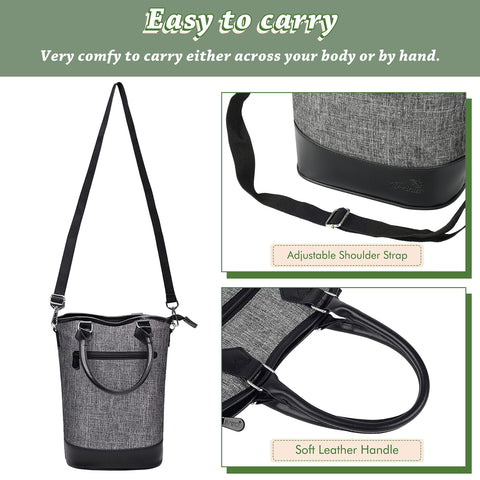 Tirrinia stylish wine tote with 600D fabric protects bottles on the go