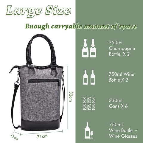 Tirrinia thermal insulated bag keeps two bottles well chilled for hours