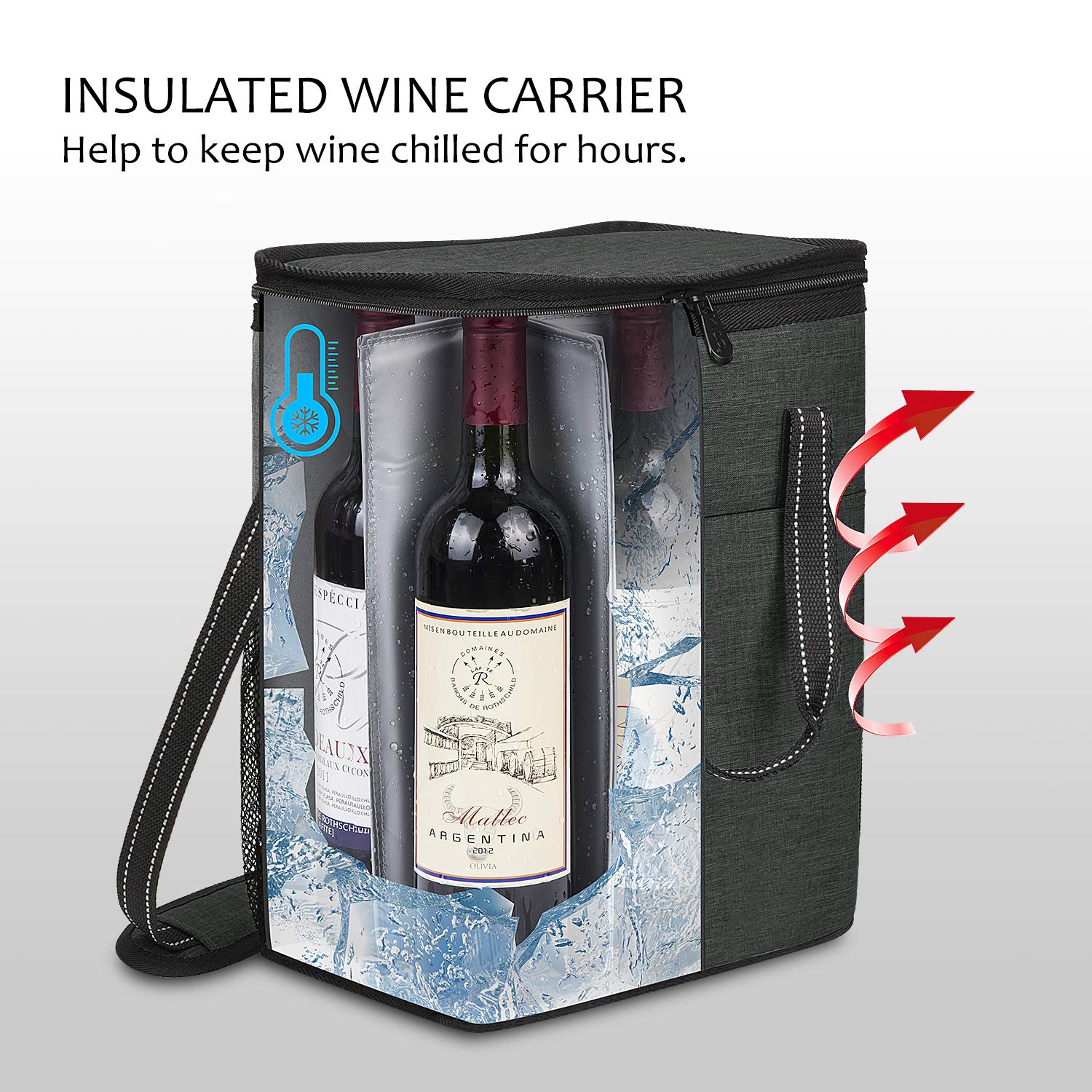 Tirrinia wine carrier used for a picnic or beach day.