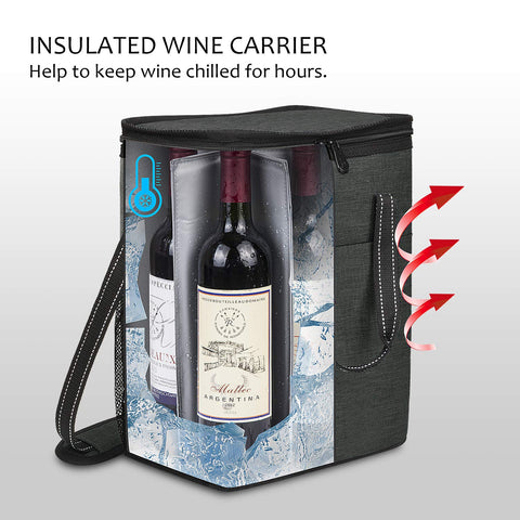 Tirrinia wine carrier used for a picnic or beach day.