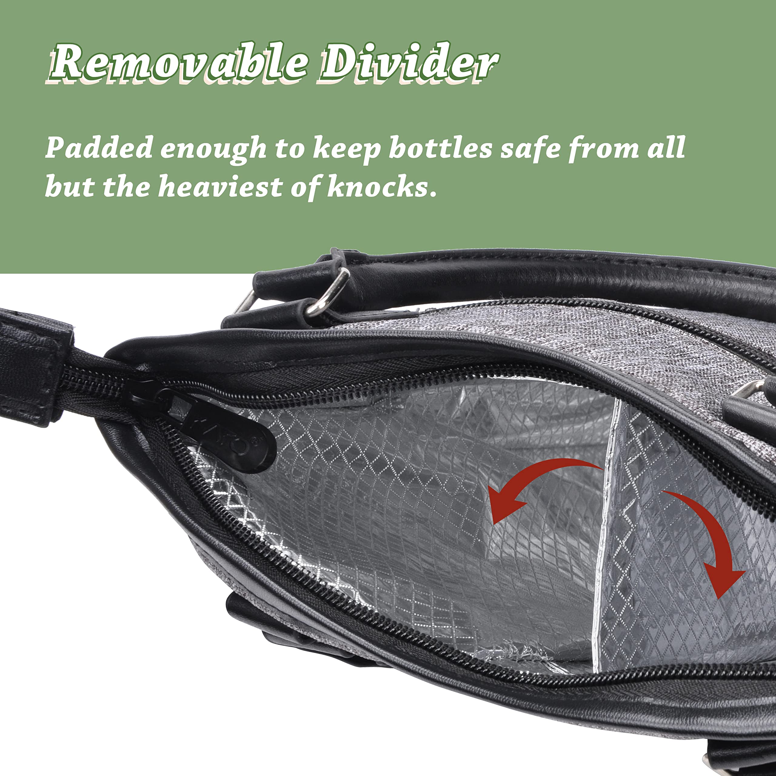 Tirrinia wine carrying case with leather handles offers stylish portable bottle transport