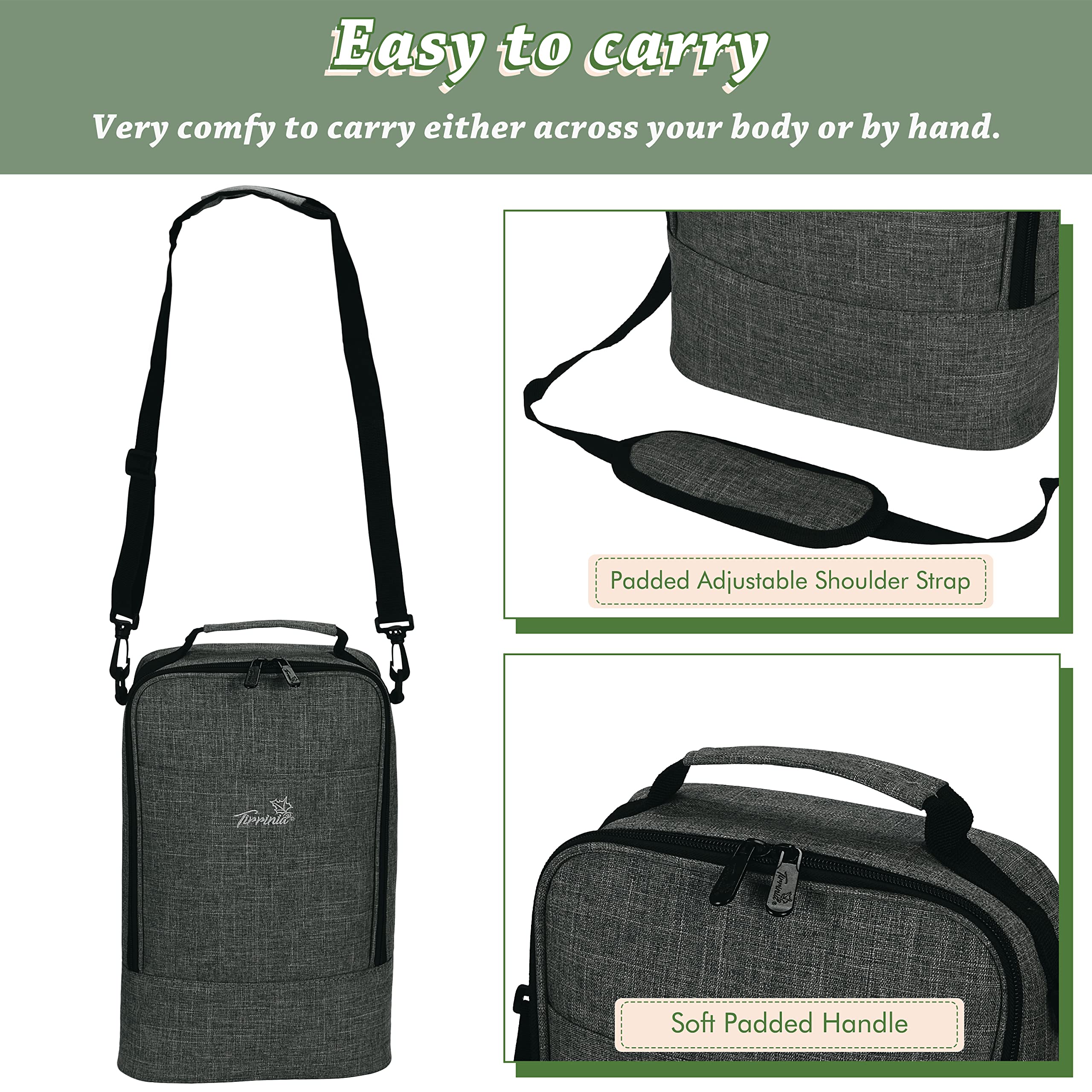 Tirrinia 600D polyester fabric for durable wine transport.