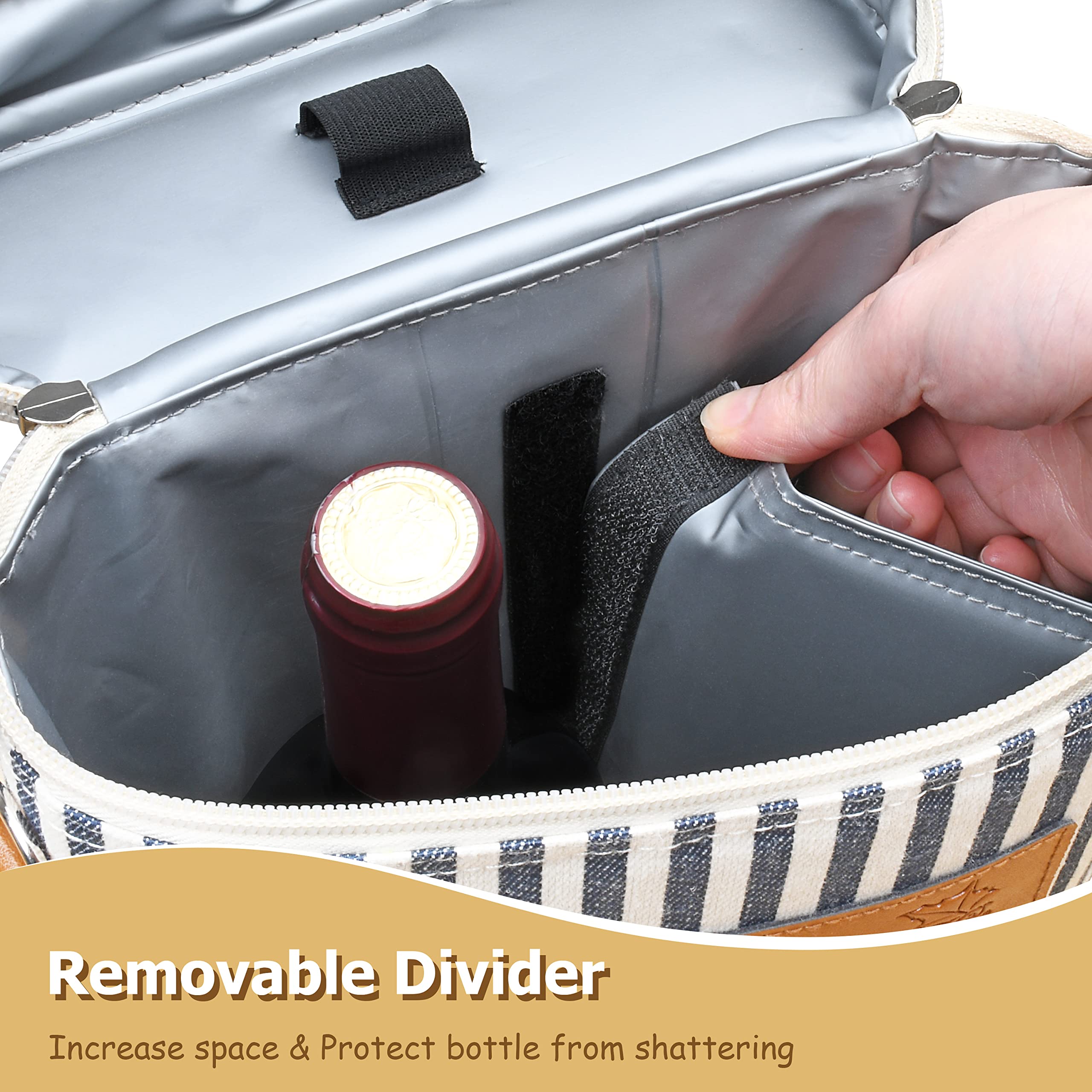 Tirrinia wine tote made of durable 600D polyester for everyday use.