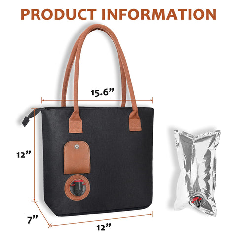 Tirrinia wine tote bag made from 600D snow canvas preserves color on trips.