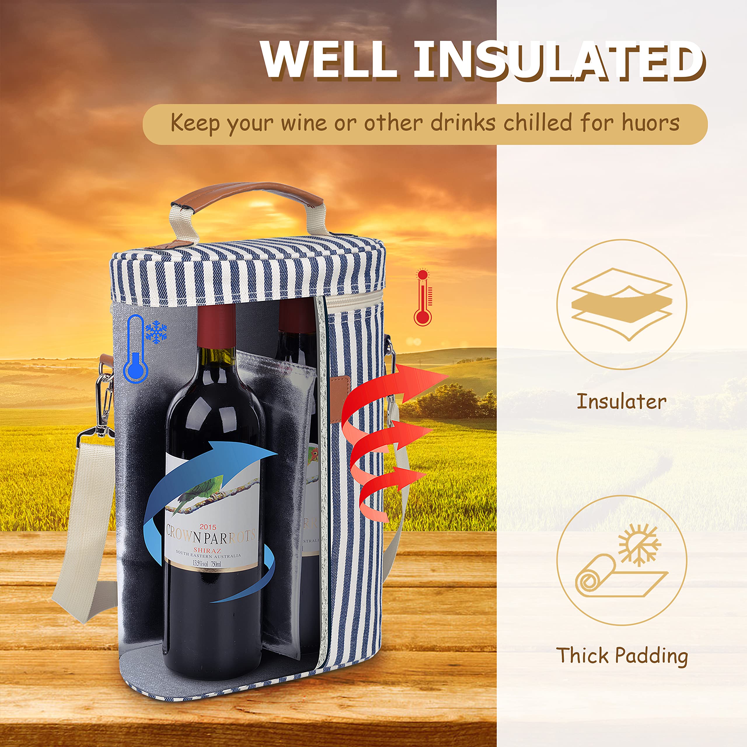 Tirrinia wine tote folds compactly for easy packing and storage.