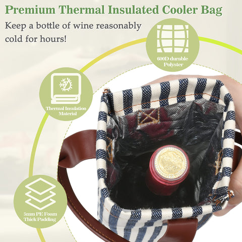 Tirrinia wine tote with durable padding for bottle protection on the go