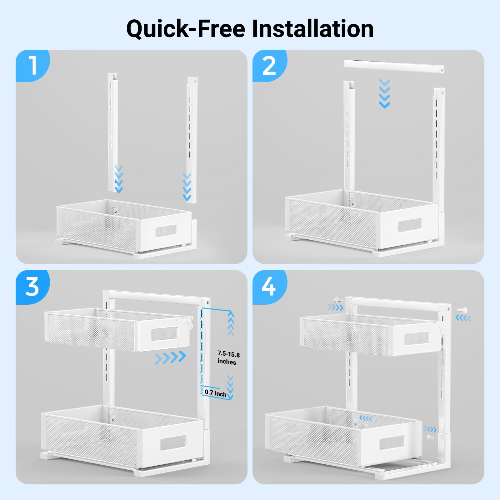 TISTAYA under cabinet organizer expands storage capacity in compact spaces.