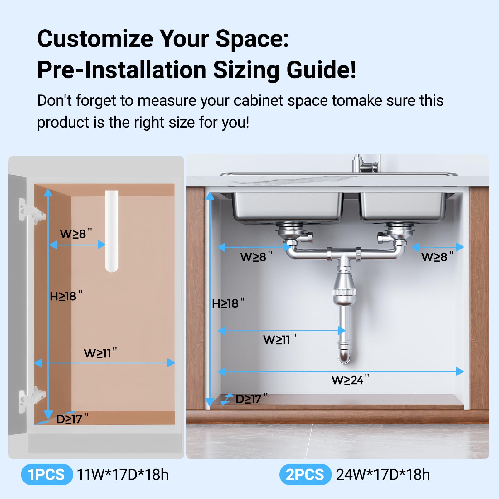 TISTAYA slide-out drawer operates smoothly for easy access under sinks