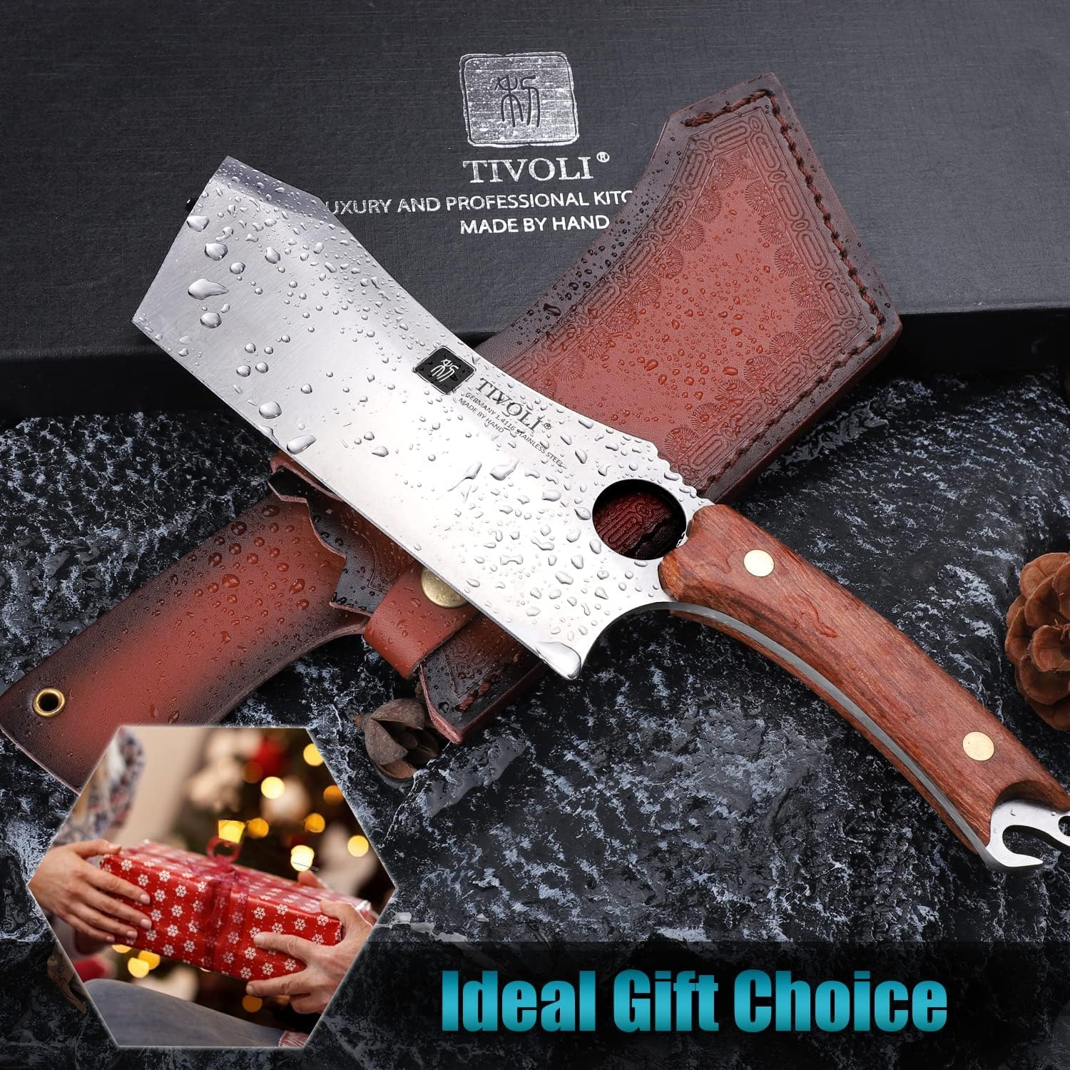 TIVOLI meat cleaver gift box packaging ideal gift for home chefs.