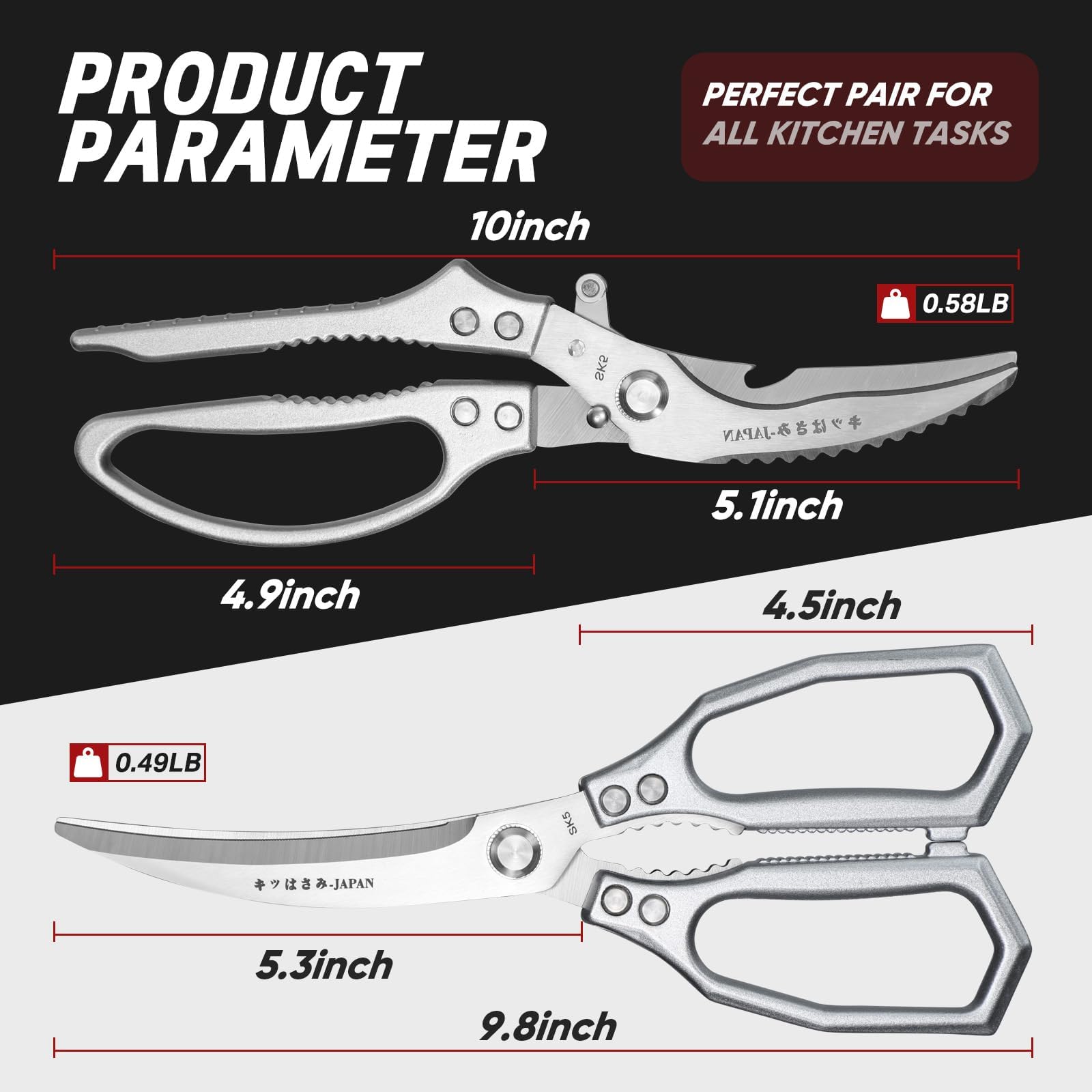 TIVOLI Poultry Scissors with Fish Scaler helps prep seafood quickly and cleanly.