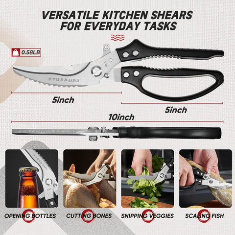 TIVOLI Poultry Shears slicing through bone and meat with ease.