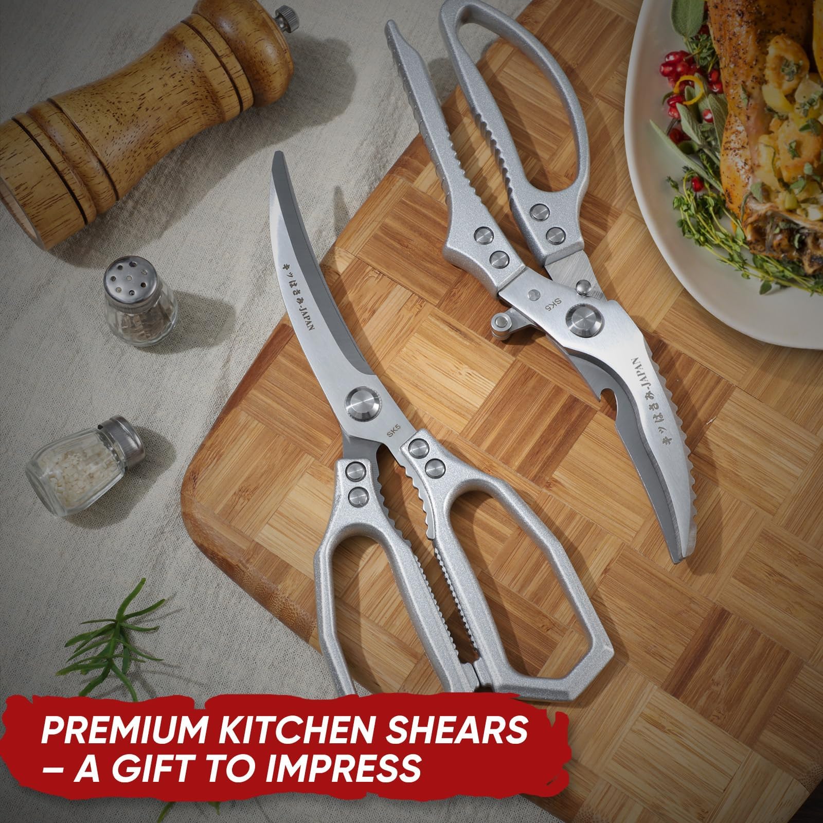 TIVOLI Scissors Ergonomic Handles reduce wrist strain during prep.