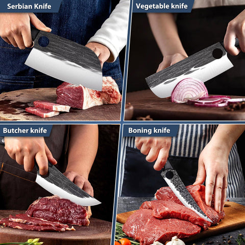 TIVOLI Serbian-chefs-knife with full tang for balanced kitchen cuts.