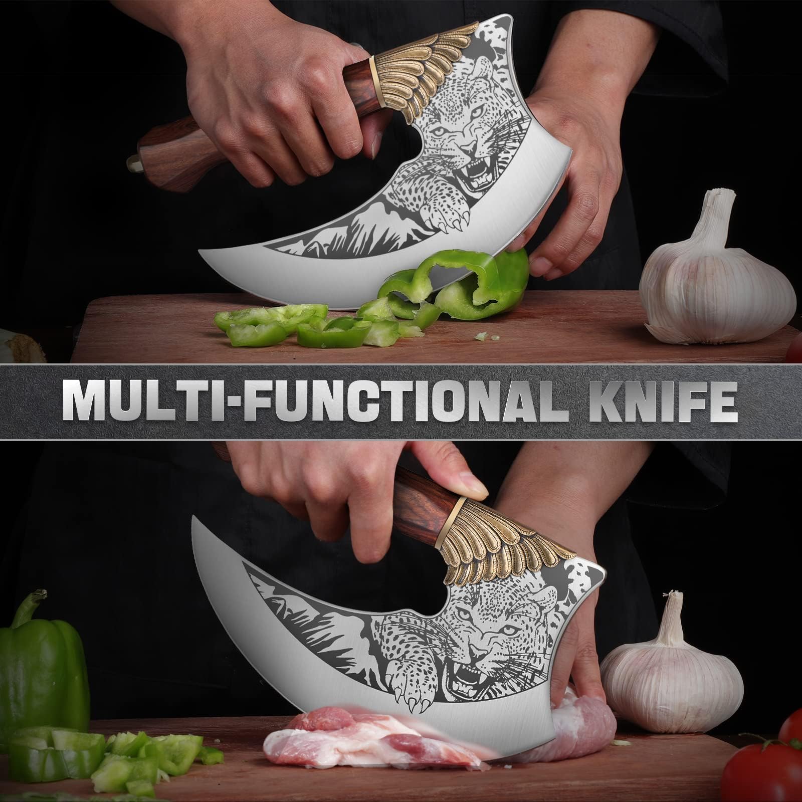 TIVOLI Ulu Knife with sheath and gift box for safe storage and gifting