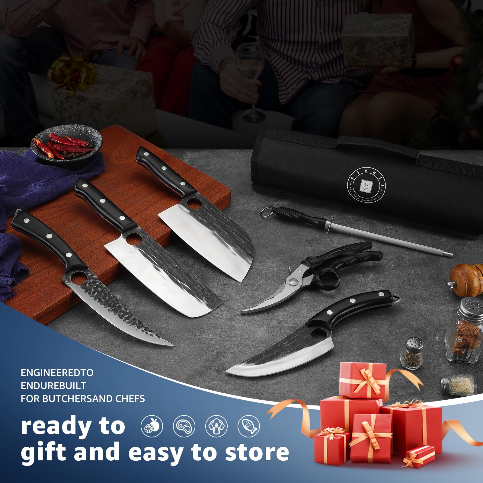 TIVOLI boning-knife for controlled deboning and portioning.